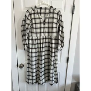 Women’s madewell flannel button down midi dress size 6